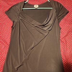 Worthington Grey Draped Blouse